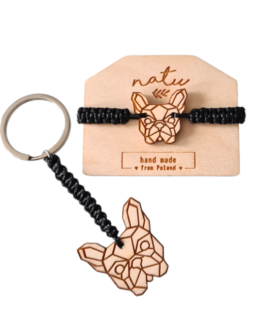 Zestaw Bransoletka i Brelok z Psem Personalizowany Prezent dla Miłośnika Psów